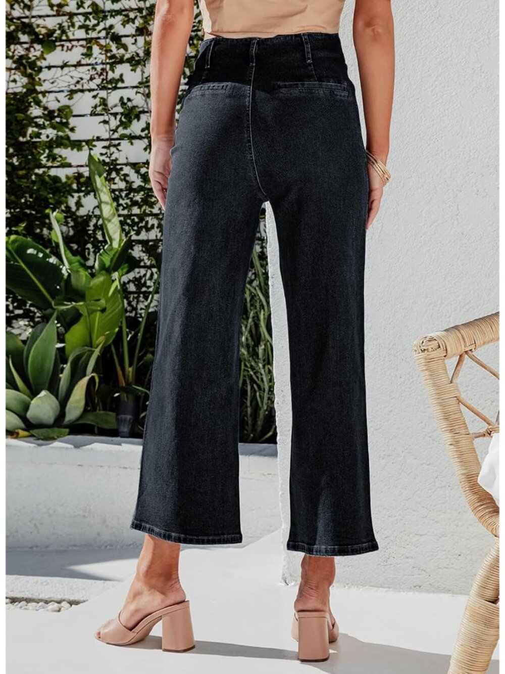 Women's Wide Leg Jeans High Waisted Zimbaplatinum Stretchy Straight Leg Jeans Bu - Picture 6 of 8